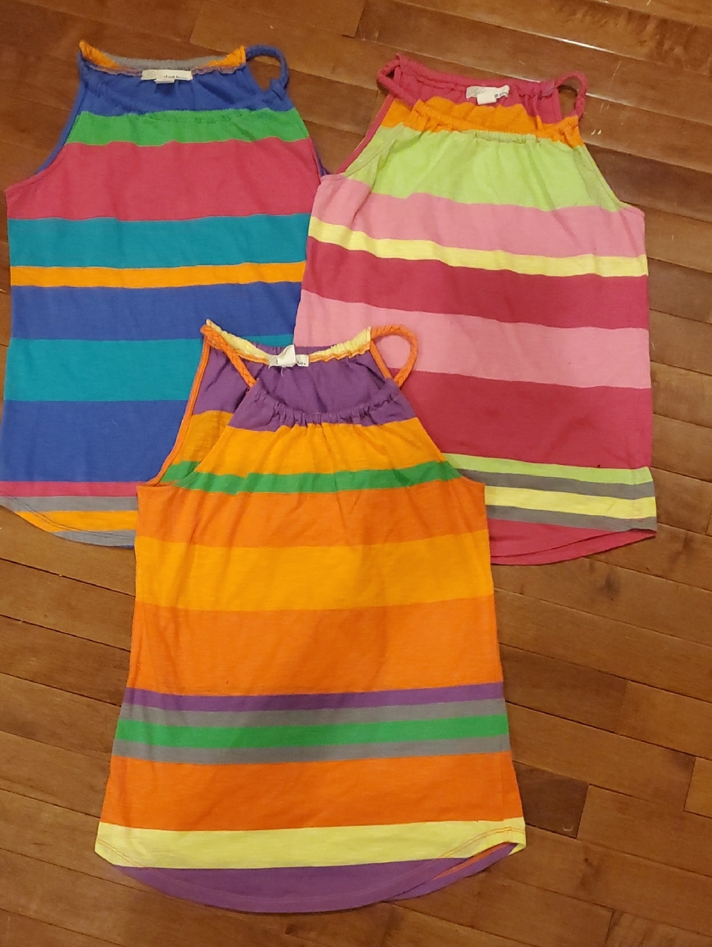 Colorful Striped Halter Tank Tops - Multi Pack